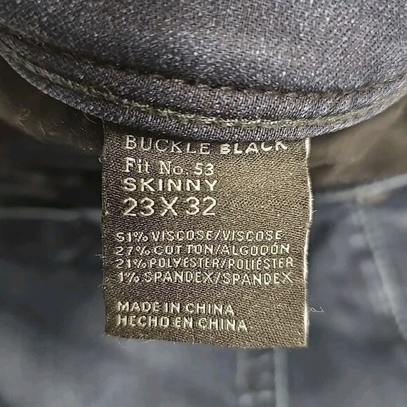 Buckle Black Womens Fit No. 53 Skinny Stretch Jeans Sz 23x32 Stretch Whiskered - Picture 9 of 12